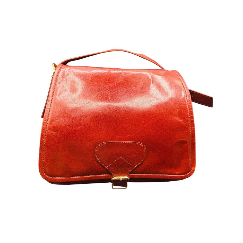 Vintage Red Leather Crossbody Bag Made In India Boho Satchel